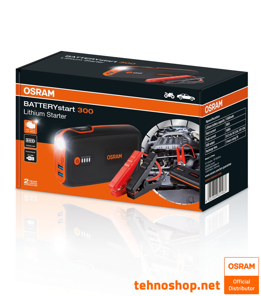BOOSTER - ZAGANJALEC MOTORJA OSRAM BATTERYstart300 OBSL300 13000mAh