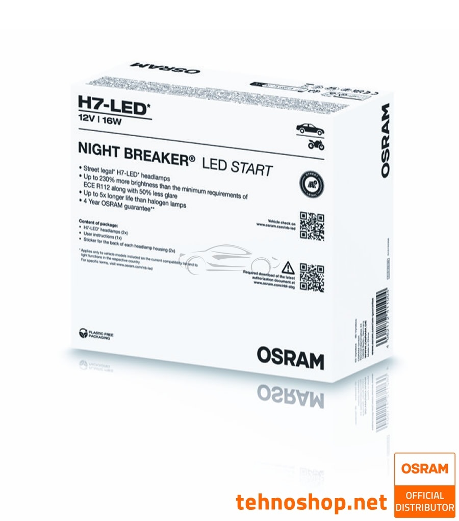 LED BULBS OSRAM NIGHT BREAKER START H7 64210DWNBST-2FB 12V PX26d 2FB