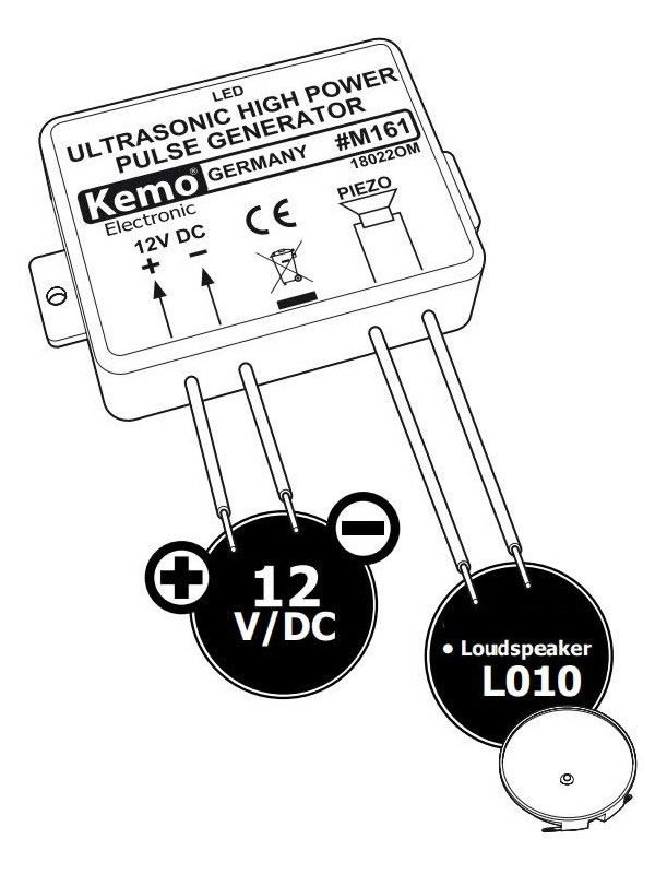 ULTRASONIC POWER CANNON WITH SPEAKER KEMO M161 12V