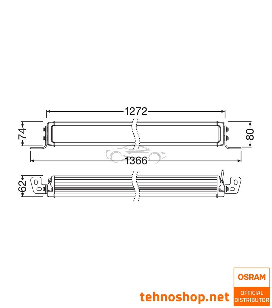 LED DELOVNA LUČ OSRAM LEDriving® LIGHTBAR 138W 12/24V VX1250-CB DR LEDDL127-CB DR SM