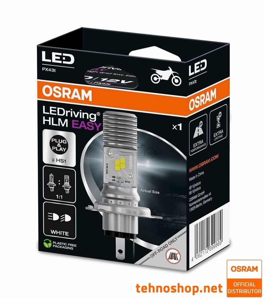 HS1 LED MOTORCYCLE BULB - LEDRIVING HLM EASY OSRAM 64185DWESY-01B PX43t BLI1
