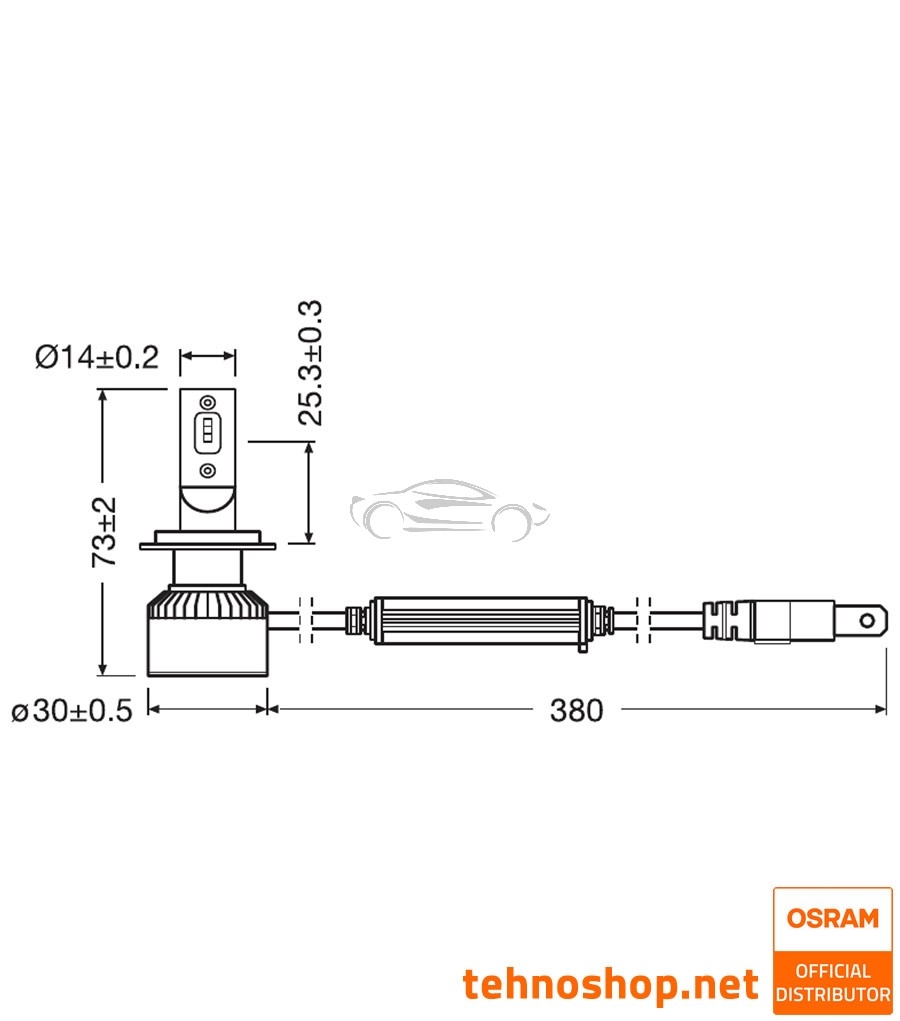 LED HEADLIGHT BULB OSRAM LEDriving® XTR H7 64210DWXTR LED 12V PX26d FS2