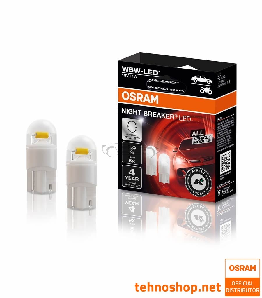 LED BULBS OSRAM NIGHT BREAKER LED W5W 2825DWNB-2HFB 6000K 12V