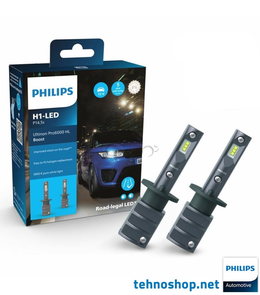LED BULBS PHILIPS ULTINON PRO6000 BOOST LED H1 11258U60BX2 12V P14.5s X2
