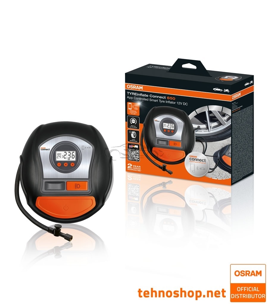 PRENOSNI ZRAČNI KOMPRESOR OSRAM TYREinflate Connect 650 OTIC650 12V