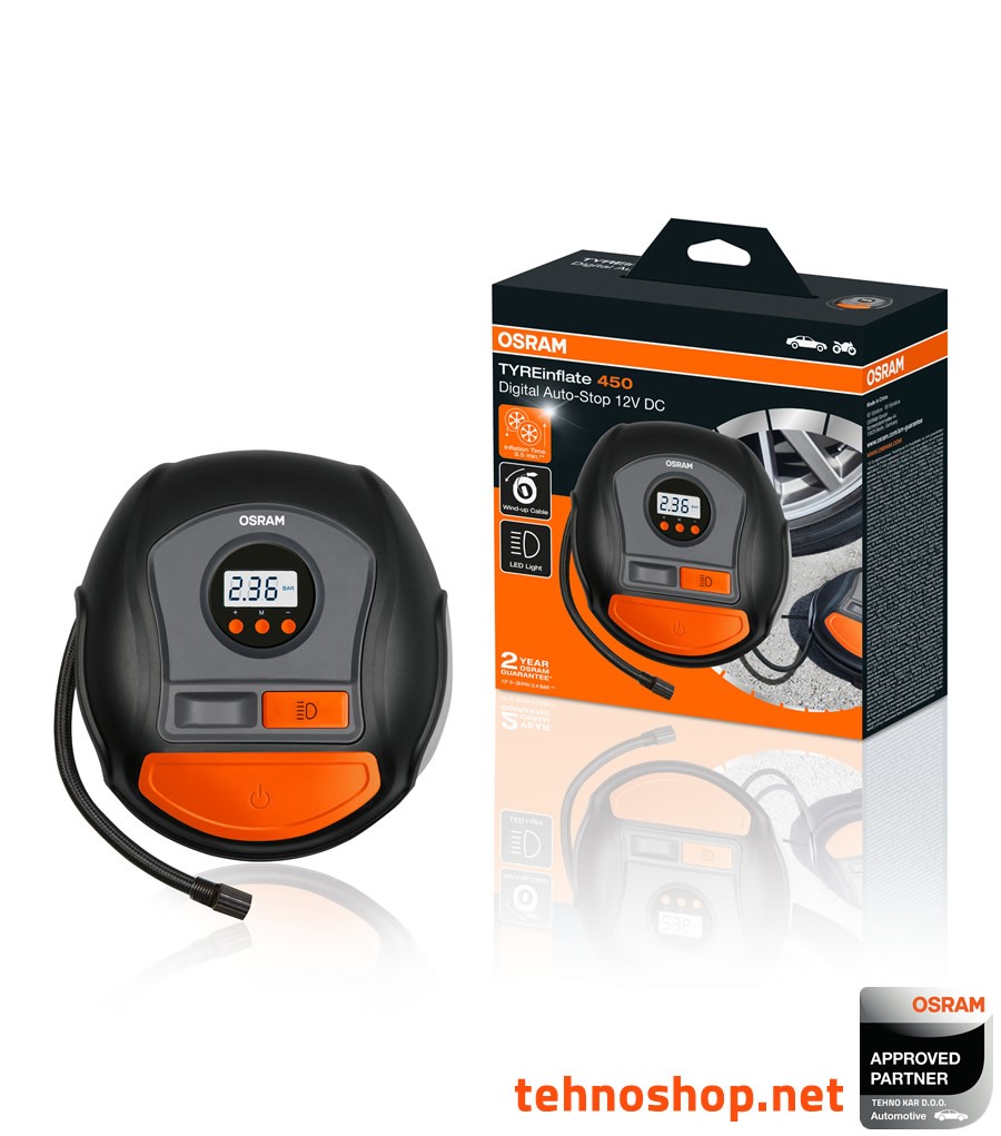 OSRAM TYREinflate 450 RAPID TYRE INFLATOR WITH WIND-UP CABLE OTI450