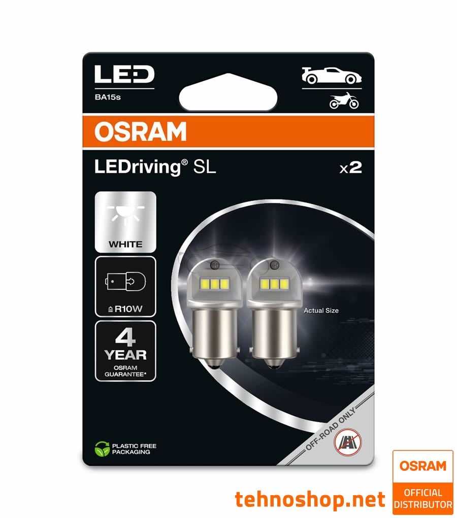 ŽARNICA OSRAM LED R10W LEDriving SL 12V 1,2W 5008DWP-2BL BA15s 2BL