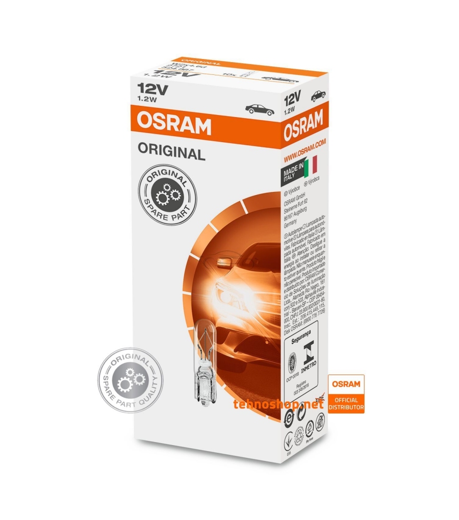 10x BULB OSRAM W1.2W 2721 T5 12V W2X4.6D UNV1