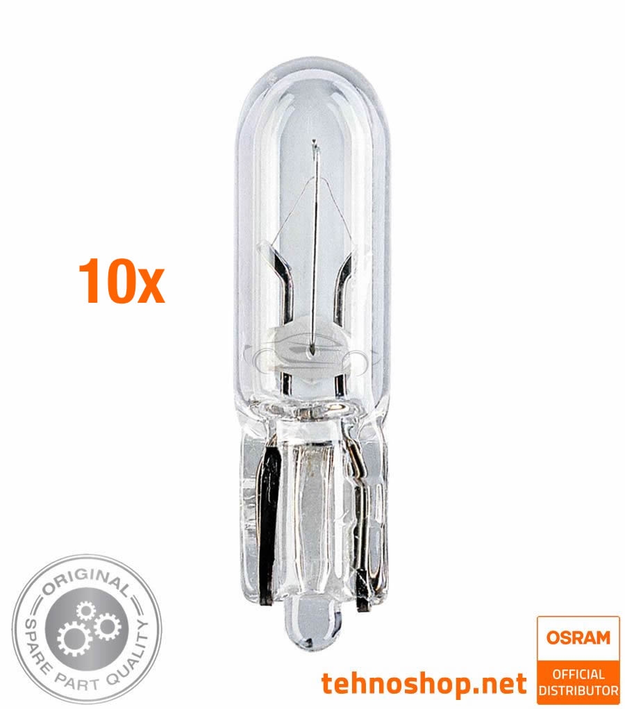 10x BULB OSRAM W1.2W 2721 T5 12V W2X4.6D UNV1
