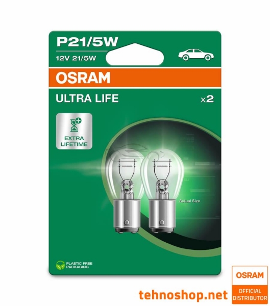 ŽARNICA OSRAM P21/5W 7528ULT-2BL ULTRALIFE 12V BAY15d 2BL