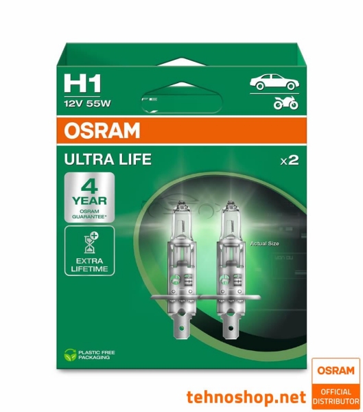 ŽARNICA OSRAM HALOGEN H1 64150ULT-2HB ULTRALIFE 55W 12V P14,5s 2HB