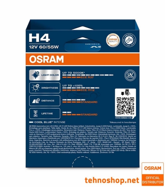 ŽARNICA OSRAM HALOGEN H4 64193CBN-2HB COOL BLUE INTENSE 60/55W 12V P43t 2HB