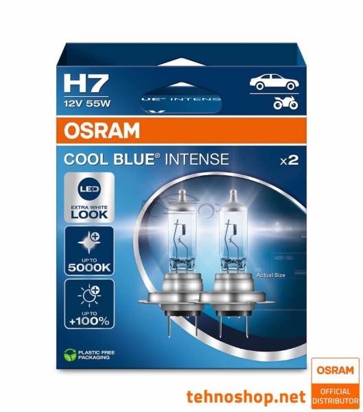 HALOGEN BULB OSRAM H7 COOL BLUE INTENSE 64210CBN-2HB 55W 12V PX26d 2HB