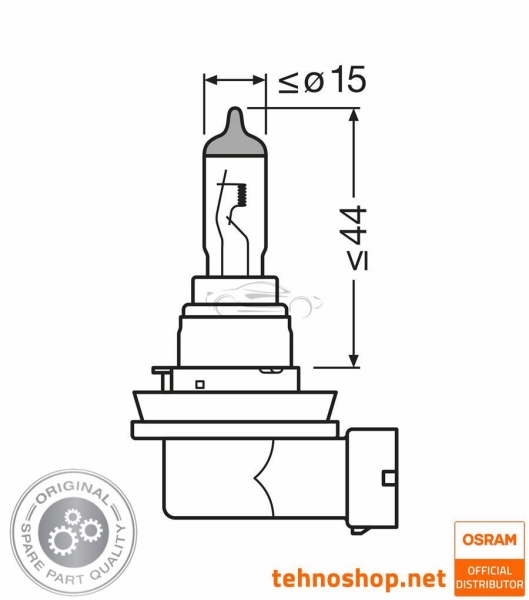 ŽARNICA OSRAM HALOGEN H8 64212-1BL ORIGINAL 35W 12V PGJ19-1 1BL