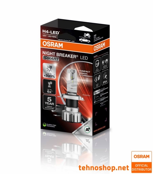 LED ŽARNICE OSRAM NIGHT BREAKER SMART H4 64193DWNBSM-1HB 12V P43t 1HB