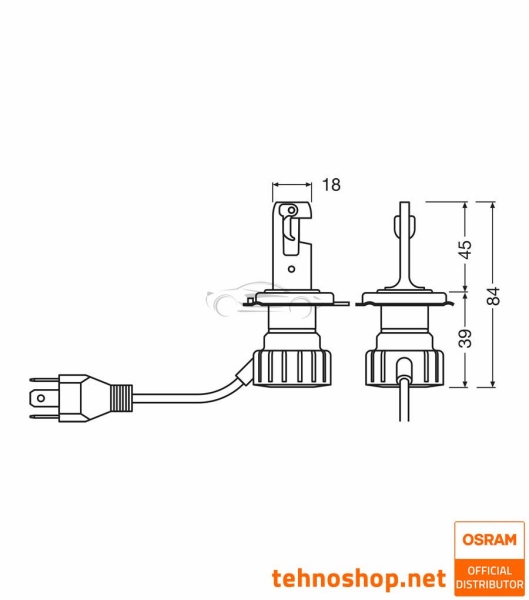 LED ŽARNICE OSRAM NIGHT BREAKER SMART H4 64193DWNBSM-1HB 12V P43t 1HB