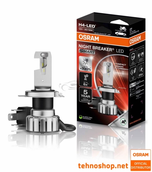 LED ŽARNICE OSRAM NIGHT BREAKER SMART H4 64193DWNBSM-1HB 12V P43t 1HB