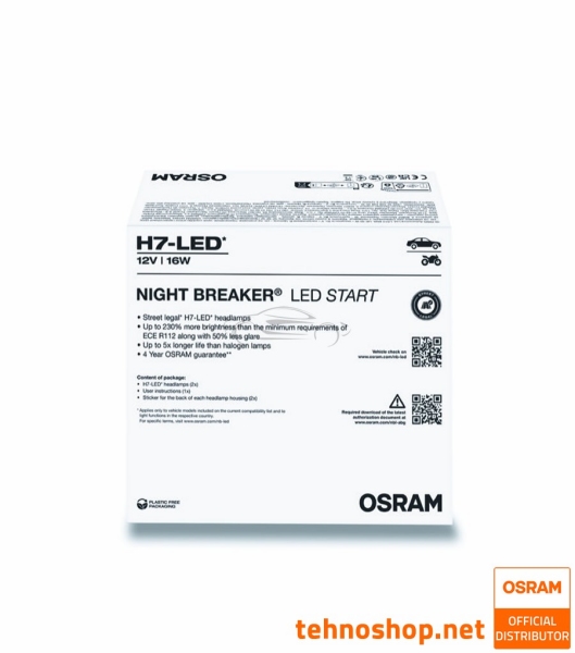 LED ŽARNICE OSRAM NIGHT BREAKER START H7 64210DWNBST-2FB 12V PX26d 2FB