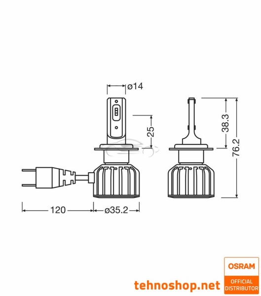 LED KIT KOMPLET OSRAM LEDriving HLT BRIGHT H7 64215DWBRT-2HFB LED 18W 24V PX26d 2HFB