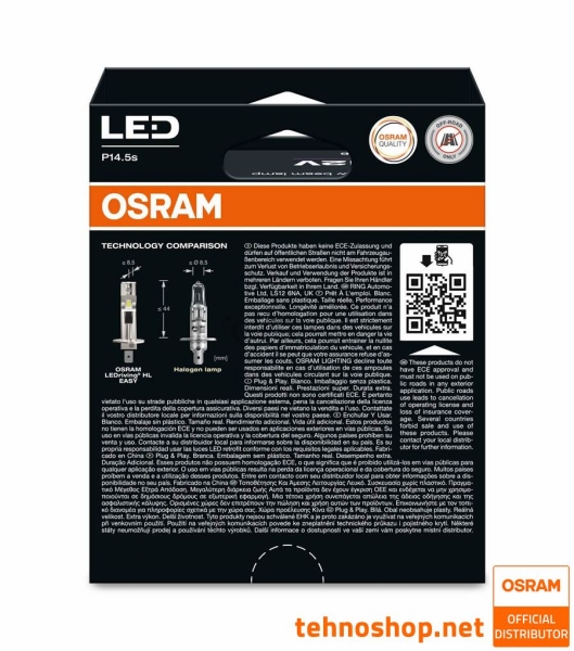 LED ŽARNICE H1 OSRAM LEDriving HL EASY 64150DWESY-2HB 12V P14.5s 2HB