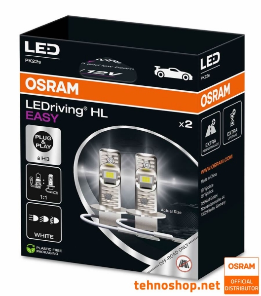 LED ŽARNICE H3 OSRAM LEDriving HL EASY 64151DWESY-2HB 12V PK22s 2HB