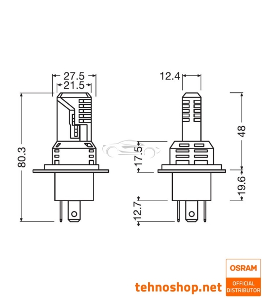 LED BULB H4 OSRAM LEDriving® HL EASY 64193DWESY-1HB 12V P43t 1HB