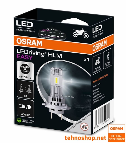 LED BULBS H7 OSRAM LEDriving HL EASY 64210DWESY-1HB 12V PX26d 1HB