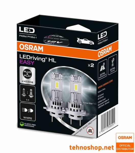 LED BULB SET H7 OSRAM LEDriving® HL EASY 64210DWESY-2HB 12V PX26d 2HB