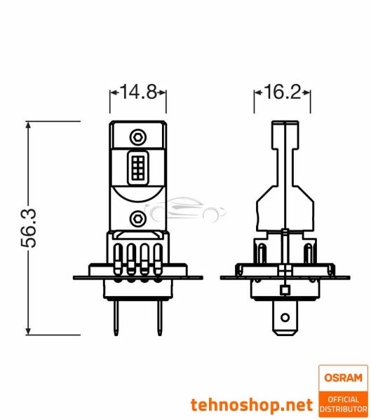 LED BULBS H7 OSRAM LEDriving® HL EASY gen2 64210DWESY2-2HB 12V PX26d 2HB