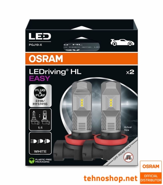 LED BULBS H8/H11/H16 OSRAM LEDriving® FL EASY 64211DWESY-2HB 12V PGJ19–1/2/3 2HB