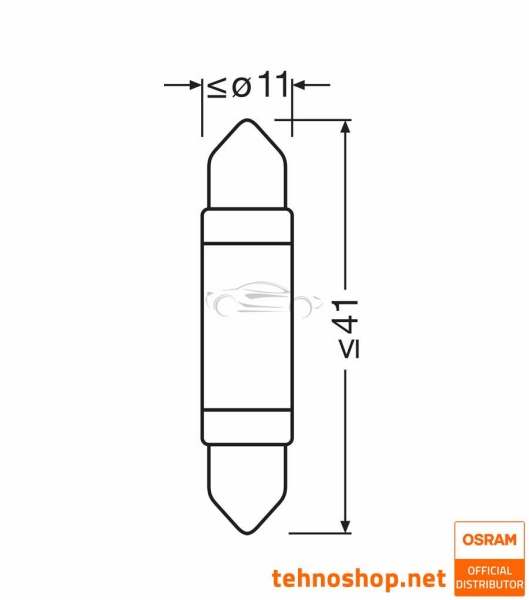 ŽARNICA OSRAM LED C5W (41 mm) LEDriving SL 12V 0,6W 6413DWP-1BL SV8.5-8 1BL