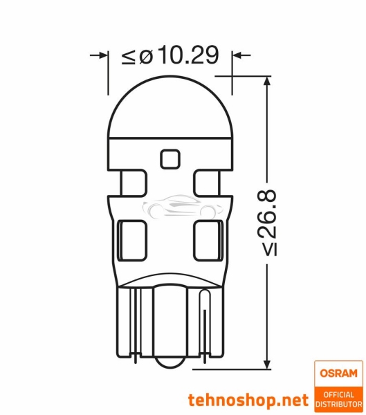 ŽARNICA OSRAM LED W5W LEDriving® SL 12V 0,5W 2827DYP-2BL W2.1x9.5d 2BL