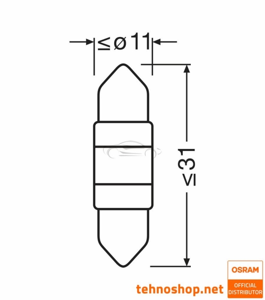 ŽARNICA OSRAM LED C5W (31 mm) LEDriving SL 12V 1,0W 6438DWP-1BL SV8.5-8 1BL