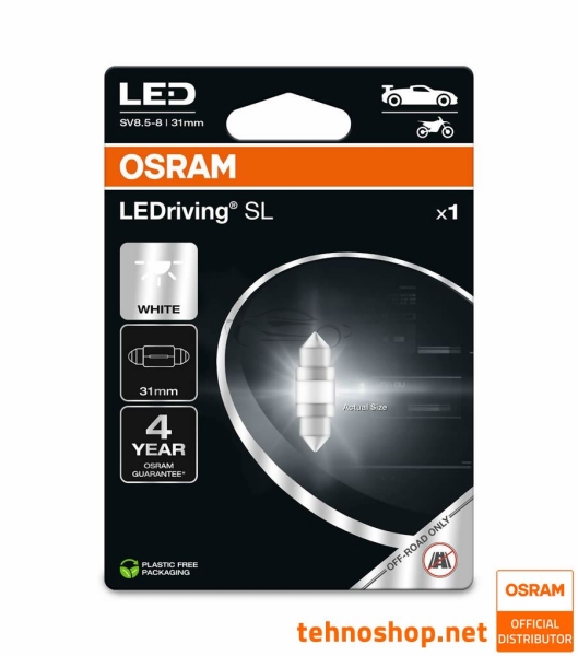 ŽARNICA OSRAM LED C5W (31 mm) LEDriving SL 12V 1,0W 6438DWP-1BL SV8.5-8 1BL