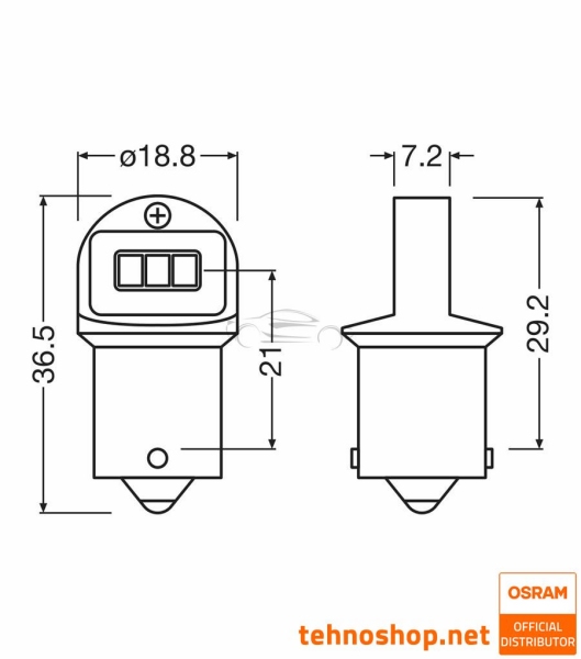 ŽARNICA OSRAM LED R10W LEDriving SL 12V 1,2W 5008DWP-02B BA15s BLI2