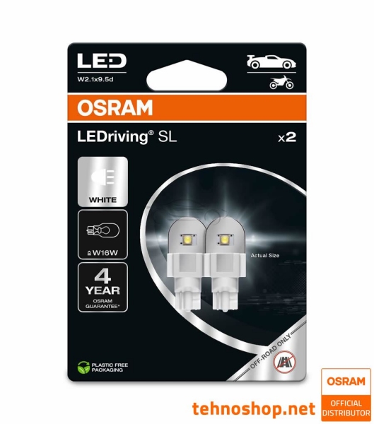 ŽARNICA OSRAM LED W16W LEDriving® SL 12V 2,1W 921DWP-2BL W2.1x9.5d 2BL