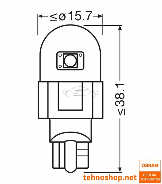 ŽARNICA OSRAM LED W16W LEDriving® SL 12V 2,1W 921DWP-2BL W2.1x9.5d 2BL