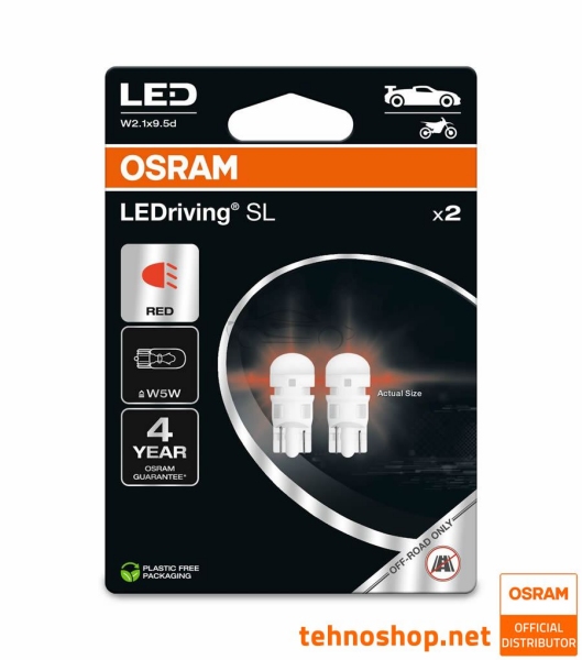 ŽARNICA OSRAM LED W5W LEDriving SL 12V 0,6W 2825DRP-2BL W2.1x9.5d 2BL