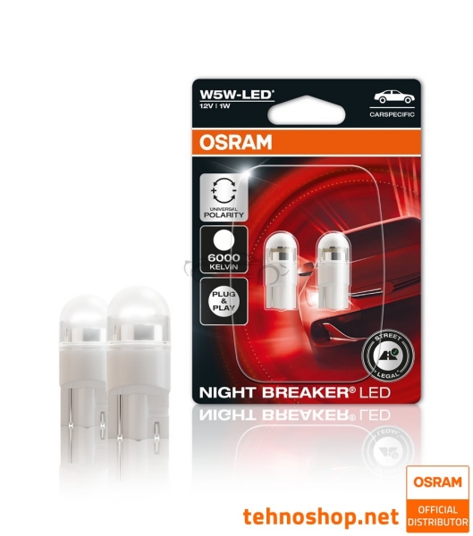 Osram LEDriving SL W5W- T10 Wit w2.1x9.5d 2825DWP-02B