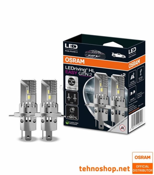 LED BULBS H4/H19 OSRAM LEDriving HL EASY 64193DWESY2-2HB 12V P43t 2HB