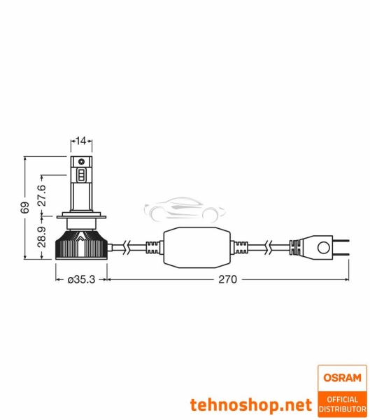 LED ŽARNICE H7 OSRAM LEDriving HL INTENSE NEXT 64210DWINN-2HB 12V PX26d 2HB