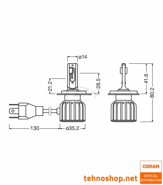 LED KIT KOMPLET OSRAM LEDriving HLT BRIGHT H4 64196DWBRT-2HFB LED 15/15W 24V P43t 2HFB