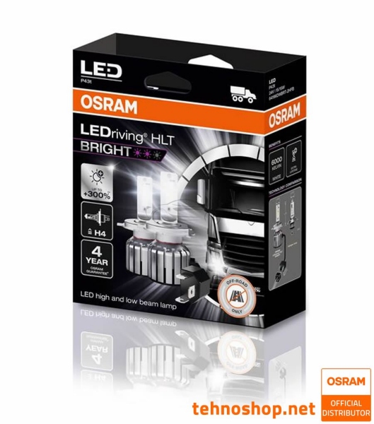 LED KIT KOMPLET OSRAM LEDriving HLT BRIGHT H4 64196DWBRT-2HFB LED 15/15W 24V P43t 2HFB