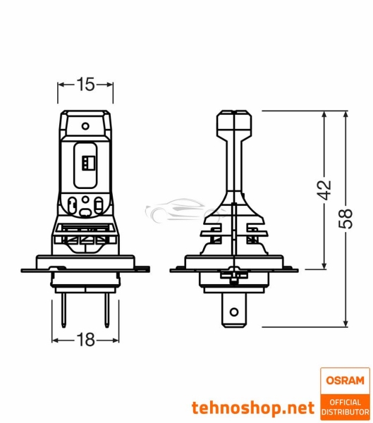 LED BULBS OSRAM NIGHT BREAKER SPEED H7 64210DWNBSP-1HB 12V PX26d 1HB