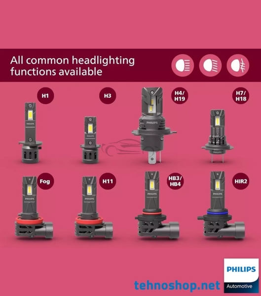 LED BULBS PHILIPS ULTINON ACCESS 2500 LED H8/H9/H16 11366U2500CX 12V PGJ19