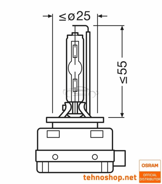 XENON BULB OSRAM D1S 66140XN2-2HB XENARC NIGHT BREAKER 220 35W PK32d-2 2HB