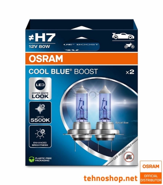 ŽARNICA OSRAM HALOGEN H7 COOL BLUE BOOST 62210CBB-2HB 80W 12V PX26d 2HB