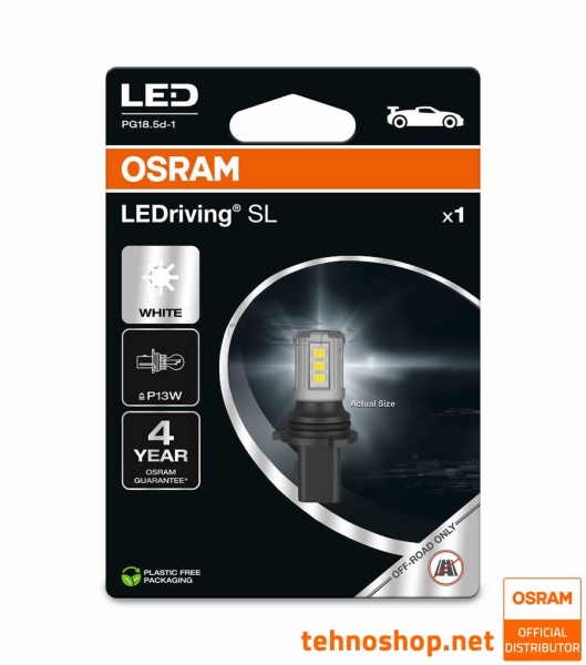 OSRAM LED BULB P13W LEDriving® SL 12V 1.6W 828DWP-1BL PG18.5d-1 1BL