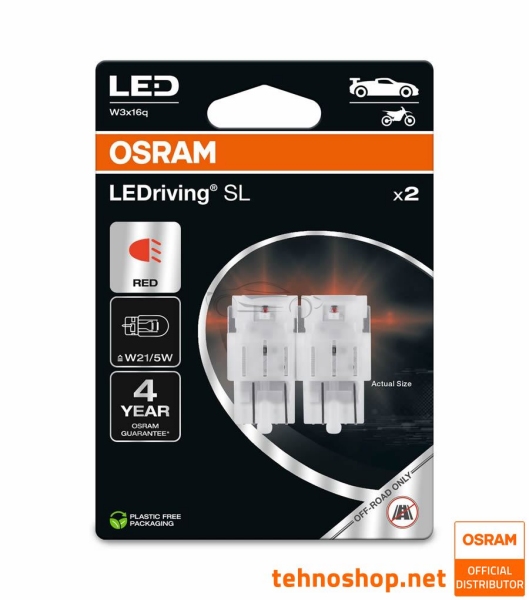 BULB OSRAM LED W21/5W LEDriving SL 12V 1.7W 7515DRP-2BL W3x16q 2BL