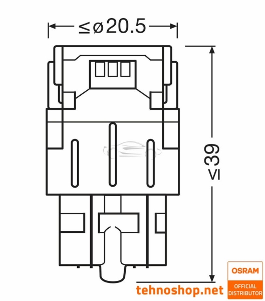 OSRAM LED BULB W21/5W LEDriving® SL 12V 1.9W 7515DWP-2BL W3x16q 2BL